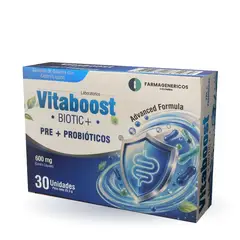 GENERICO - Vitaboost Biotic+ Probióticos y Prebióticos 4.000 Millones x 30 Perlas Centro Líquido