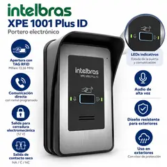 INTELBRAS - XPE 1001 Plus ID Portero Electrónico con Acceso por Tarjeta RFID y Cerradura
