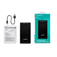 ADATA - CARGADOR PORTATIL POWER BANK BLANCA - NEGRA 20000MAH C20