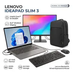 Lenovo - PORTATIL IDEAPAD SLIM 3 + MONITOR 22" Y COMBO| INTEL CORE I5 13ª| RAM 8GB SSD 256GB