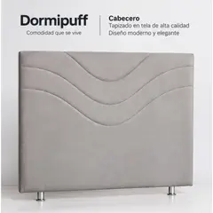 DORMIPUFF - Cabecero De Cama Ondas Gris ligero 140cm