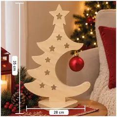 TIZZY DISEÑO - Árbol Decorativo en Madera con Esfera Roja