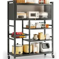 TECNOHOGAR JS - Carrito Organizador Estante Cocina Gabinete Platero 5 En 1