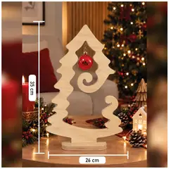 TIZZY DISEÑO - Árbol Decorativo en Madera con Esfera Roja