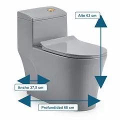 PAMO - Sanitario One Piece Gris 68 x 37,5 x 63 cm