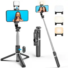 GENERICO - Palo Selfie con Luz, Trípode para Móvil Extensible