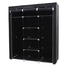 GENERICO - Closet Portátil Jesan, Negro, Variedad De Entrepaños En Tela