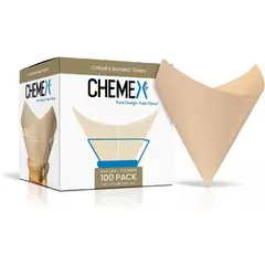 CHEMEX - Filtros De Café Naturales Preplegados Sin Blanquear Pack x100 unidades