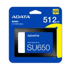 ADATA - DISCO SSD SATA 512GB SELLADO 2.5 SU650 6Gb/s, NAND 3D, GARANTIA 1 AÑO