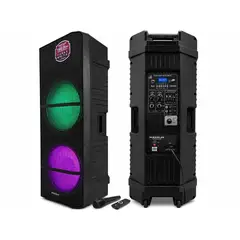 MAXLIN - Cabina De Sonido Doble De 15 Pulgadas Con Luces LED