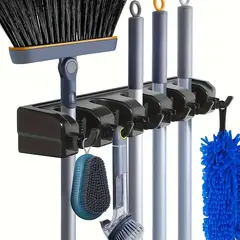 GENERICO - Organizador de Pared para Escobas, Trapeadores y Herramientas de Limpieza