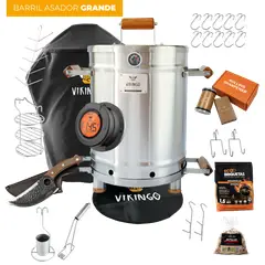 VIKINGO BARRILES - Barril asador y ahumador Combo Supremo con accesorios Barril Grande