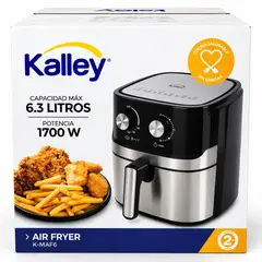 KALLEY - Freidora De Aire K-MAF6 De 6.3 Litros 1700 W Negra