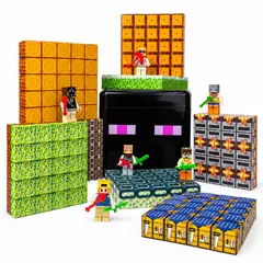 SHUGS - Juego Cubos Magnéticos Enderman 200 Piezas 6 Figuras Minecraft