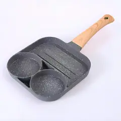 GENERICO - Sartén De Piedra Baquelita Antiadherente Con 3 Compartimentos Baterias Ollas Y Sartenes Cocina