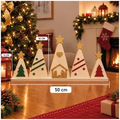 TIZZY DISEÑO - Set de Árboles Decorativos Navideños en Madera –