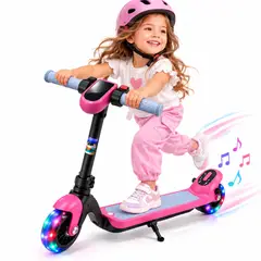 SWISSHOME - Patineta Scooter Eléctrico Niños Bluetooth Luces LED Autoequilibrio NIÑA