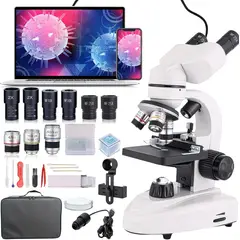 GENERICO - Microscopio binocular, 40x-2000x, microscopio profesional de grado laboratorio