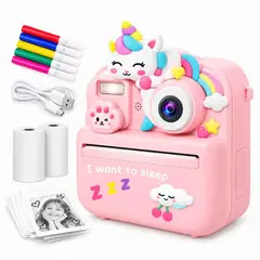 GENERAL - Cámara Digital Instantánea Infantil Rosada Para Niños Y Niñas Fotográfica Portátil Para Fotos
