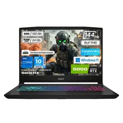 MSI - Portáti Gamer Katana Core i7 14650HX Ram 24gb Ddr5 Ssd 512gb Rtx 5050 8Gb Computador Portátil
