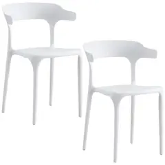 GENERICO - Set X2 Sillas Plásticas Modernas Para Comedor y Exterior, Diseño Versátil y Liviano