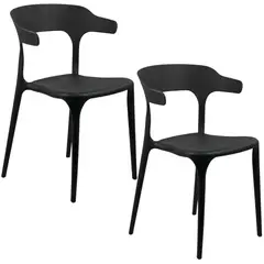 GENERICO - Set X2 Sillas Plásticas Modernas Para Comedor y Exterior, Diseño Versátil y Liviano
