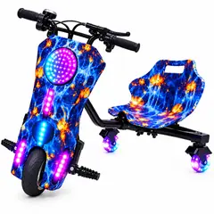 AMERICAN GENERICS - Triciclo Eléctrico Drift Scooter Go Kart Para Niños Azul