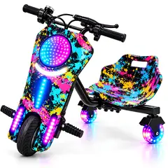 AMERICAN GENERICS - Triciclo Eléctrico Drift Scooter Go Kart Para Niños Azul