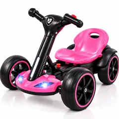 SWISSHOME - Carro Go Kart Eléctrico Infantil Plegable Ajustable Montable Niña