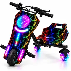 AMERICAN GENERICS - Triciclo Eléctrico Drift Scooter Go Kart Para Niños Negro