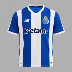 NEW BALANCE - Camiseta Hombre Local FC Porto 2627 - Blanco - Azul - Fútbol - Uso casual y entrenamiento