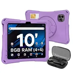 KRONO - Tablet Niños 10 Pulgadas 8GB 4+4 RAM 64GB Net X2 + Case de goma + Audífonos 004 BQ20
