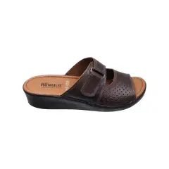 ROMULO - Sandalia Mujer Rómulo Café con Velcro