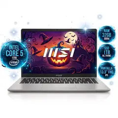 MSI - MODERN 13 F13MG-097XCO INTEL CORE 5 120U, DDR4 32GB, SSD 1TB, PANTALLA 13.3" FHD IPS, PLATEADO