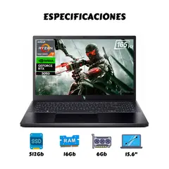 ACER - Portátil Gamer Nitro Ryzen 7 Ram 16g Ssd 512gb Rtx 6gb
