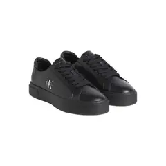 CALVIN KLEIN - Tenis negro de perfil bajo con cordones