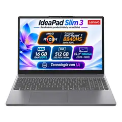 Lenovo - Portátil IdeaPad Slim 3 Ryzen 7 8840HS 16GB DDR5 512GB SSD 15.3" WUXGA IA