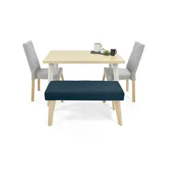 MICA - Juego de Comedor Moderno para 4 Personas (Comedor + 2 Sillas + Banco)