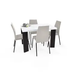 MICA - Juego de Comedor Moderno para 4 Personas (Comedor + 4 Sillas)