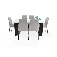 MICA - Juego de Comedor Moderno para 6 Personas (Comedor + 6 Sillas)
