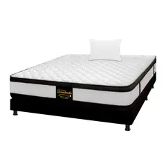 DORMILANDIA - Colchón con Base Cama cama Sencillo Firmeza Media Espumado con Doble Pillow Malta 100 x 190 cm - Compra Sin Interes, Te Devolvemos el 100% de los Intereses Pagando con Tarjeta CMR Banco Falabella a 3 Cuotas
