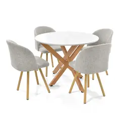 MICA - Juego de Comedor Lubena Baku 4 Puestos - Mueble