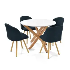 MICA - Juego de Comedor Lubena Baku 4 Puestos - Mueble