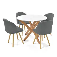 MICA - Juego de Comedor Lubena Baku 4 Puestos - Mueble