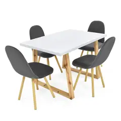 MICA - Juego de Comedor Albany Moscú Denver 4 Puestos - Mueble