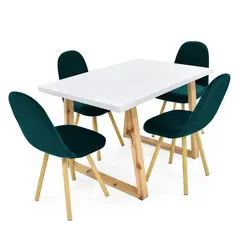 MICA - Juego de Comedor Albany Moscú Denver 4 Puestos - Mueble