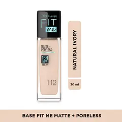 MAYBELLINE - Base de maquillaje Líquida Fit Me Matte Poreless Natural Buff 30 ml
