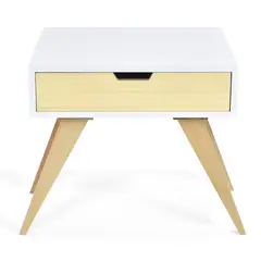 MICA - Mesa de Noche Moderna con 1 Cajón 45 x 50 x 40 cm