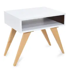 MICA - Mesa de Noche Moderna con 1 Cajón 45 x 50 x 40 cm
