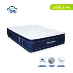 COLCHONES RELAX - Colchón Queen Firme Doble Pillow Espumado Vital Fort 160 x 190 cm - 0% Interés a 3 Cuotas Pagando con tu CMR Banco Falabella